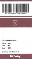 West Ham United v Manchester City Ticket