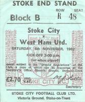 Stoke City v West Ham United Ticket