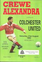 Crewe Alexandra v Colchester United Programme