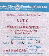 Manchester City v West Ham United Ticket