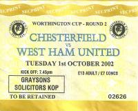 Chesterfield v West Ham United Ticket