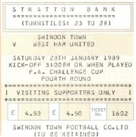Swindon Town v West Ham United Ticket