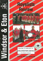 Windsor & Eton v Colchester United Programme