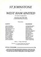 St Johnstone v West Ham United Programme