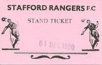 Stafford Rangers v Colchester United Ticket
