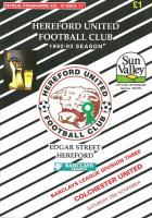 Hereford United v Colchester United Programme