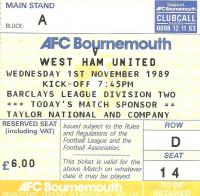 AFC Bournemouth v West Ham United Ticket