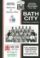 Bath City v Colchester United Programme