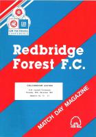 Redbridge Forest v Colchester United Programme