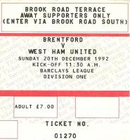 Brentford v West Ham United Ticket