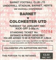 Barnet v Colchester United Ticket