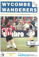 Wycombe Wanderers v Colchester United Programme
