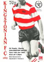 Kingstonian v Colchester United Programme