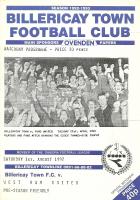 Billericay Town v West Ham United Programme