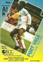 Port Vale v West Ham United Programme