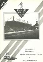 Fisher Athletic v Colchester United Programme