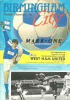 Birmingham City v West Ham United Programme