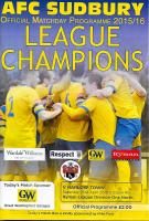 AFC Sudbury v Harlow Town Programme