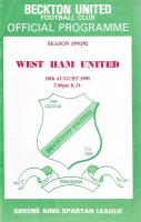 Beckton United v West Ham United Programme