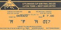 Luton Town v West Ham United Ticket