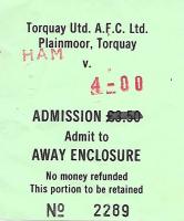 Torquay United v West Ham United Ticket