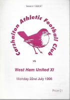 Carshalton Athletic v West Ham United Programme