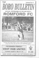 Romford v West Ham United Programme