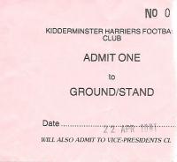 Kidderminster Harriers v Colchester United Ticket