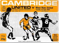 Cambridge United v West Ham United Programme